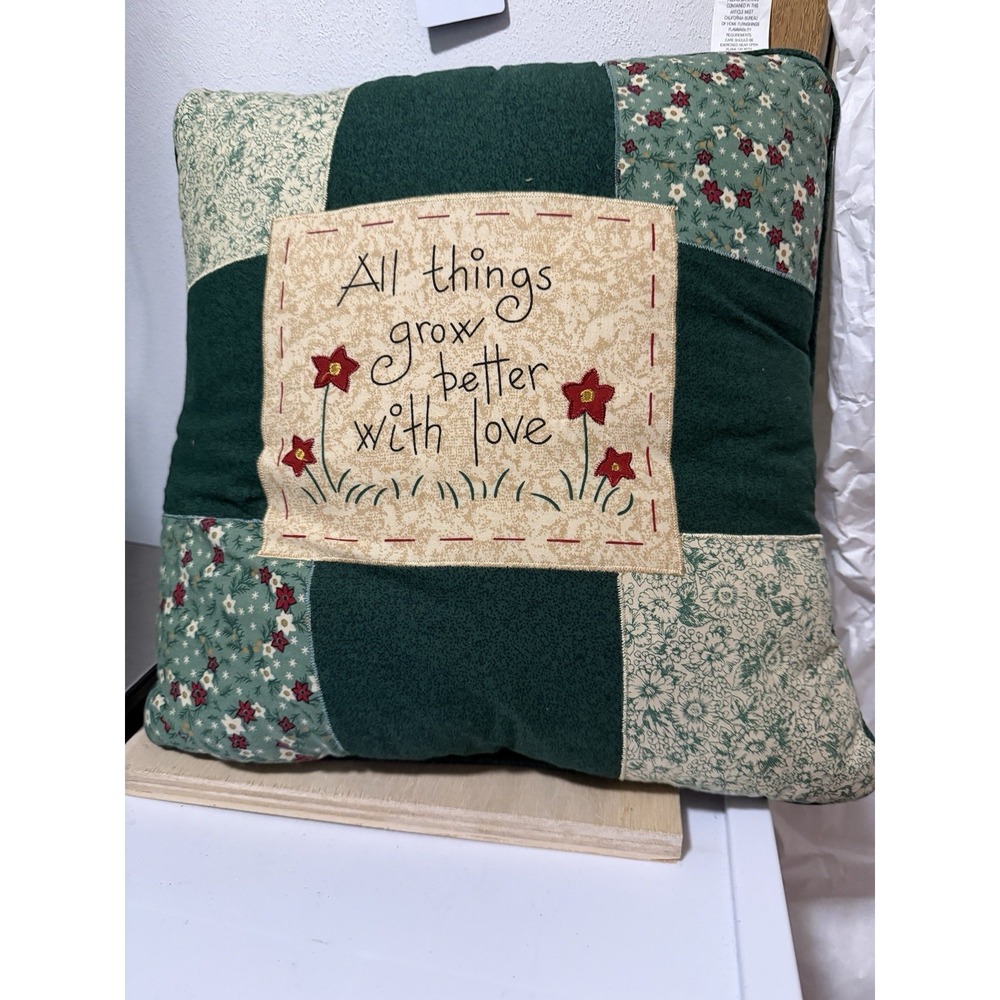 Pillow all Things Grow Better With Love Pillow Cottage Core Cute